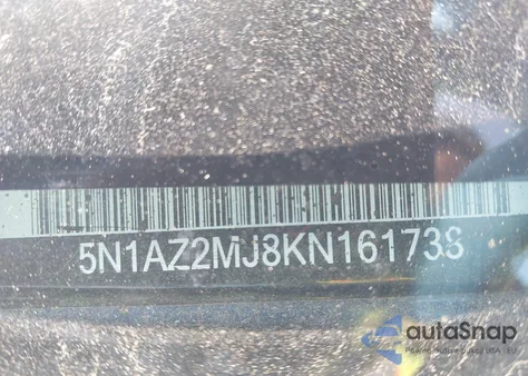 2019 Nissan Murano Sv z USA, uszkodzony, nr VIN 5N1AZ2MJ8KN161738